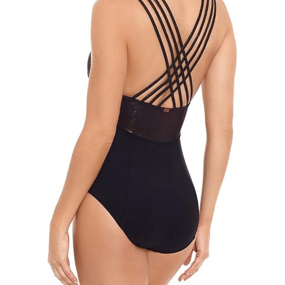 Amoressa Black and Bronze one Piece NWT Swimsuit.
Size 10. - Picture 5 of 9